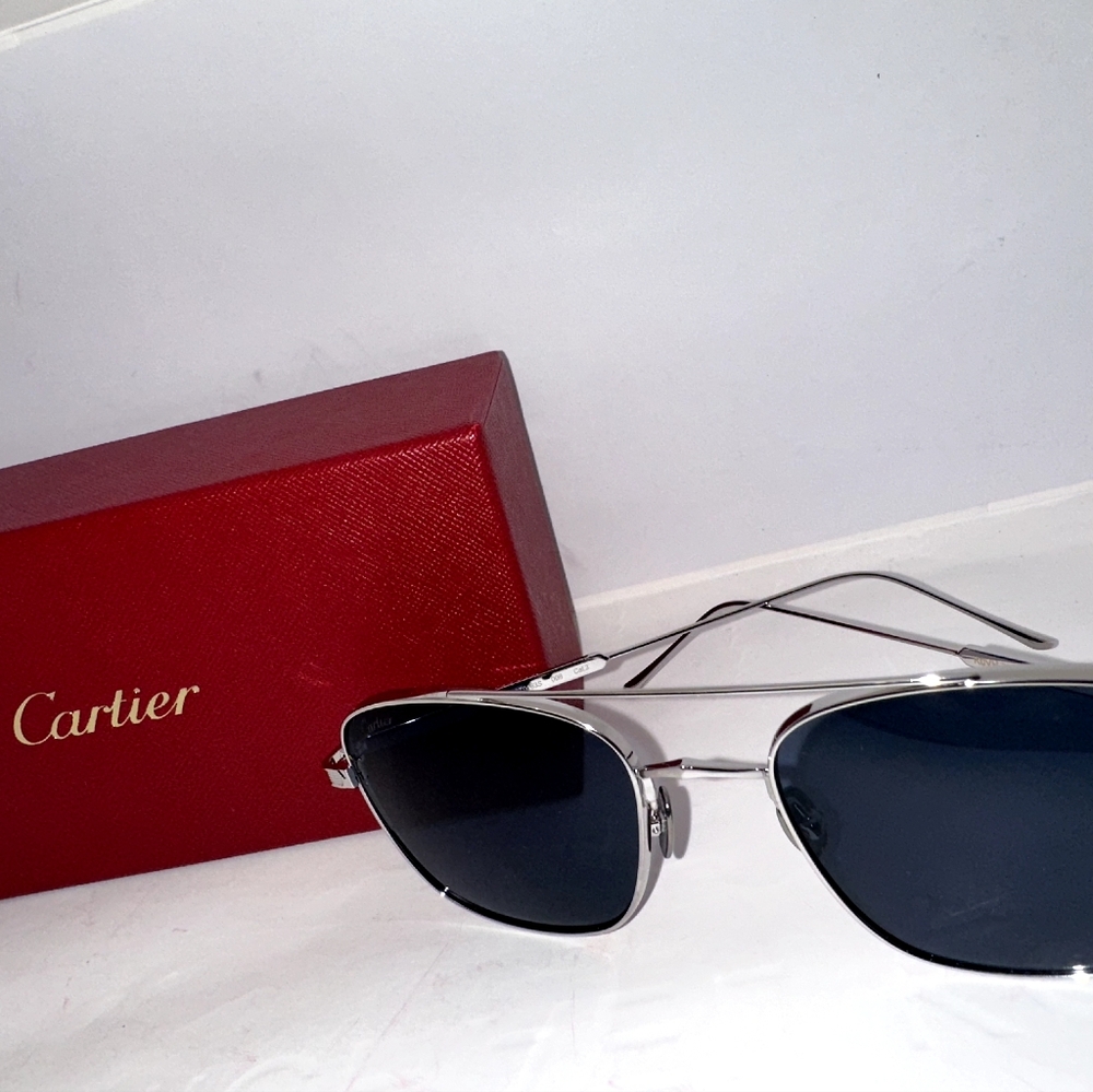 Cartier Silver and Black Men's Glasses
